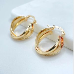 DROPS 11/15✨18k Gold Filled Braided Twisted Basket Hoop Earrings